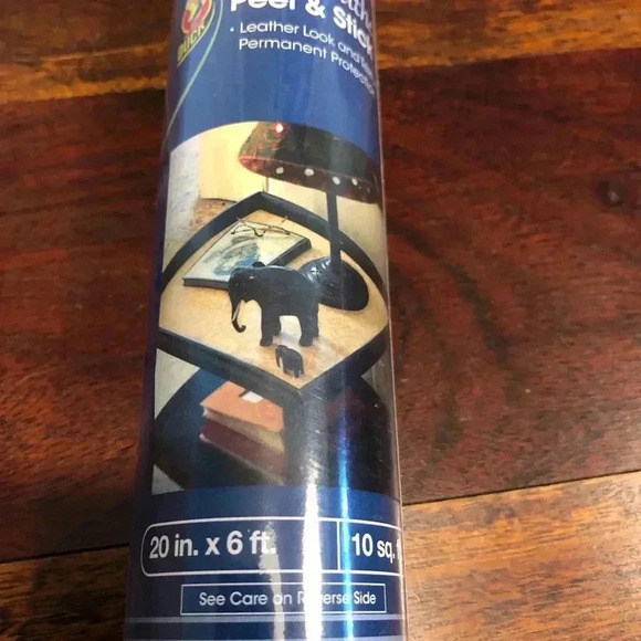 2 Duck Brand 228915 Peel N' Stick Faux Leather Adhesive Shelf Table Liner 20”x 6 - Picture 3 of 11